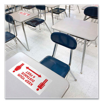 Avery® Preprinted Surface Safe Id Decals, 8.38 X 3.25, Keep Your Distance 6 Feet, White Face, Red Graphics, 15-pack freeshipping - TVN Wholesale